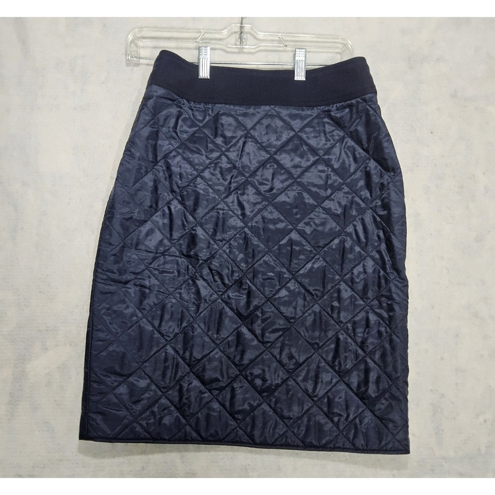 Dries Van Noten Skirt 36 US 4 Navy Diamond Quilted Knee‎ Length Insulated Zipper